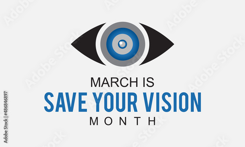 Save your vision month. Right vision vector template for banner, card, poster, background.