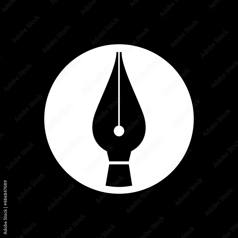 Fototapeta premium Fountain pen nib icon isolated on dark background