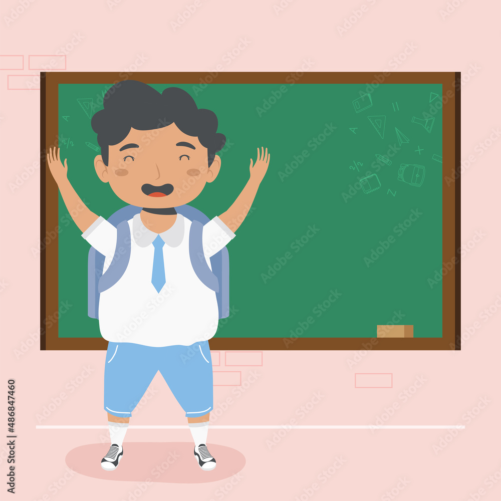student boy and chalkboard student boy and chalkboard