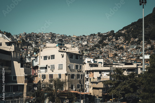 The largest favela in Brazil, located in Rio de Janeiro's South Zone between the districts of Sao Conrado and Gavea photo