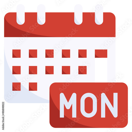 MONDAY flat icon,linear,outline,graphic,illustration
