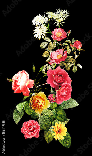 flowers borders bounquet floral design digital background photo