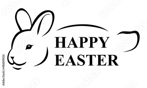 Easter greeting icon with rabbit