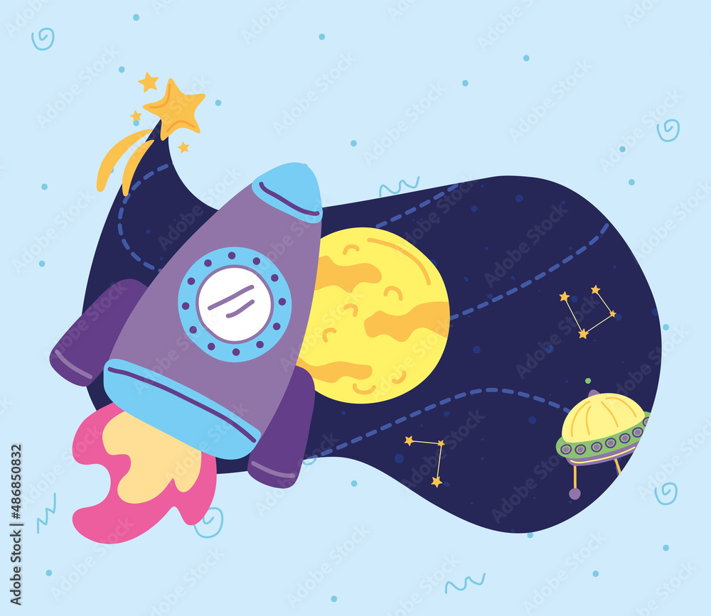 rocket and planet rocket and planet