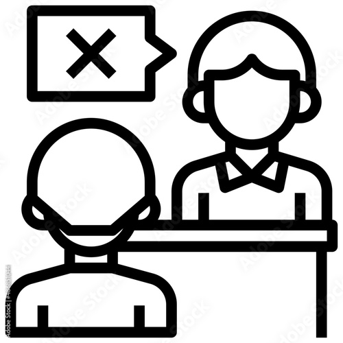 DISCUSSION line icon,linear,outline,graphic,illustration