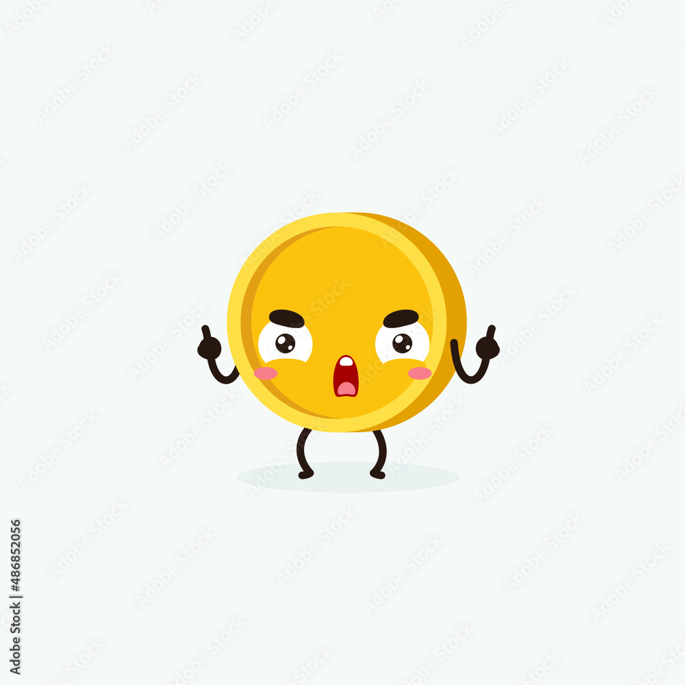 Cute coin cartoon. Coin character Cute coin cartoon. Coin character