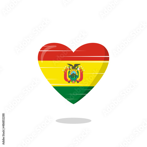Bolivia flag shaped love illustration