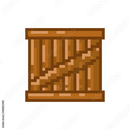 pixelated wooden box