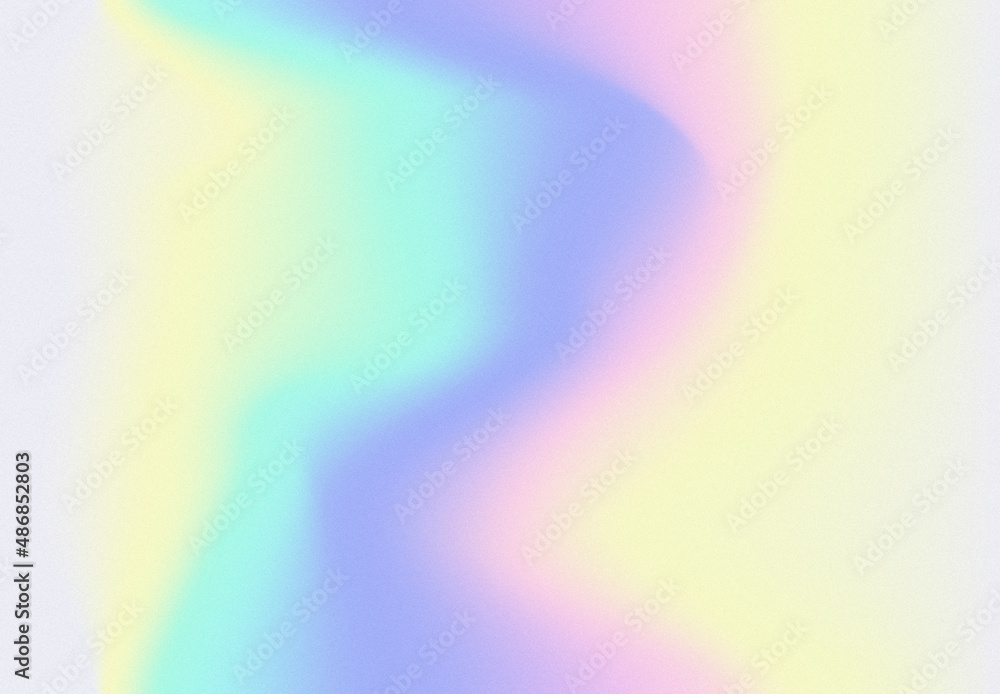 Iridescent gradient. Vivid rainbow colors. Digital noise, grain. Abstract  y2k background. Vaporwave 80s, 90s style. Wall, wallpaper, print. Minimal,  minimalist. Blue, turquoise, yellow, pink, purple Stock Illustration