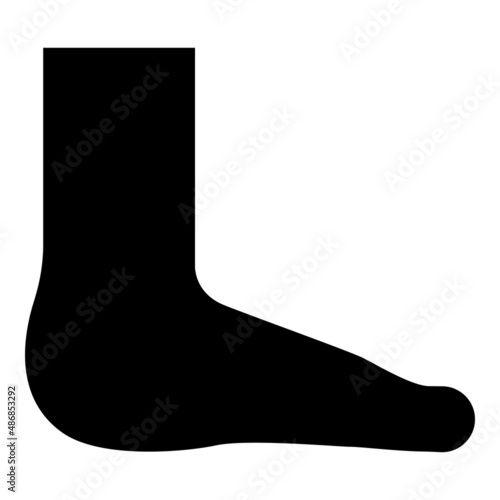 Foot care concept human ankle sole naked icon black color vector illustration image flat style