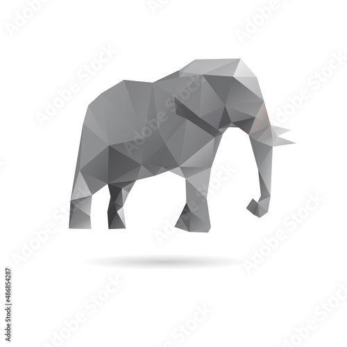 Elephant triangle shape abstract isolated on a white backgrounds