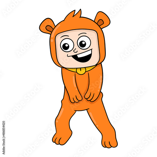 human face cat laughing happily, doodle icon image kawaii