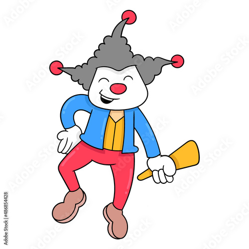 party clowns are partying ready to entertain, doodle icon image kawaii