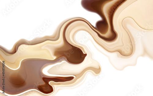 Chocolate with milk fluid splash texture. Cocoa or coffee cream sweet food delicious background.