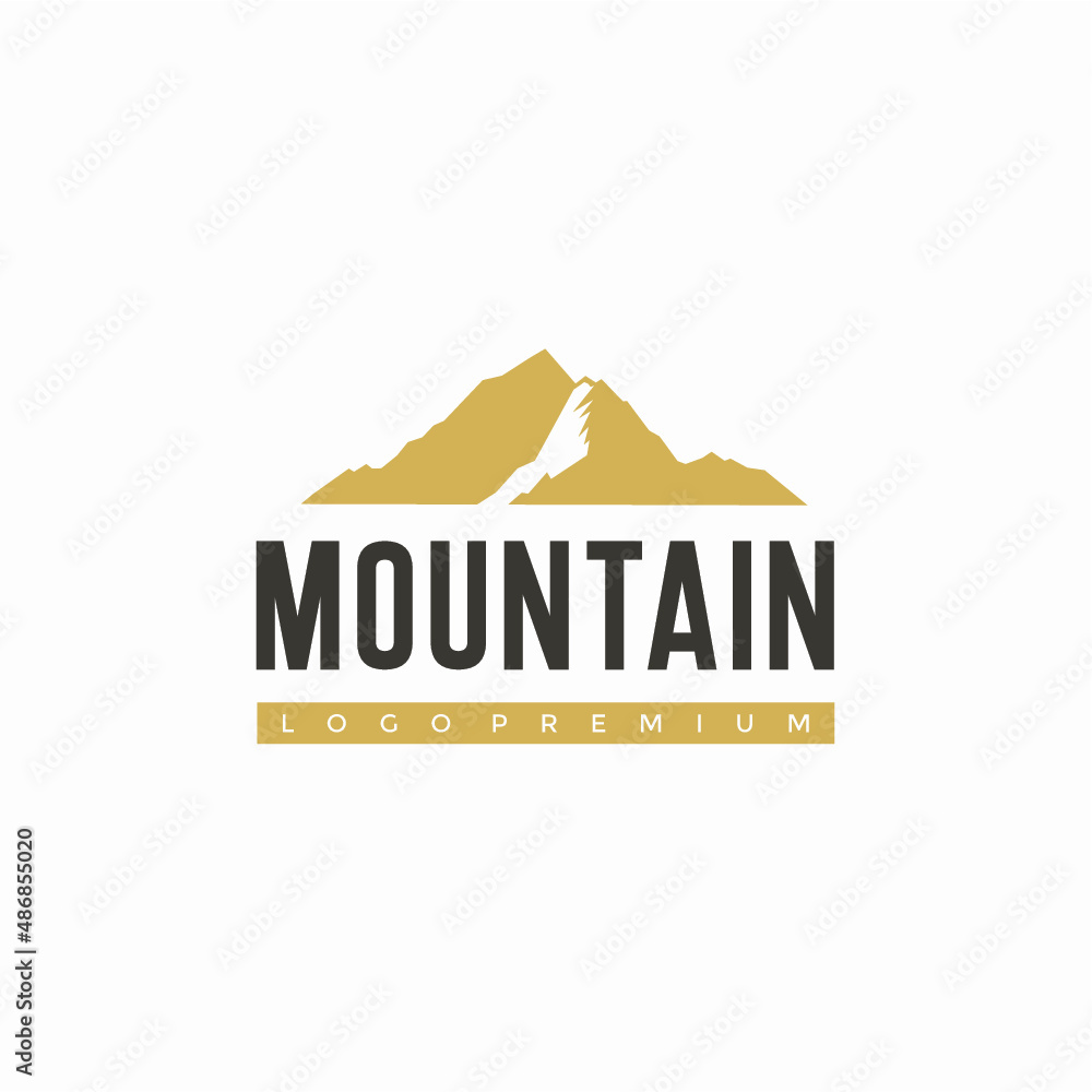 mountain road sign logo vector image