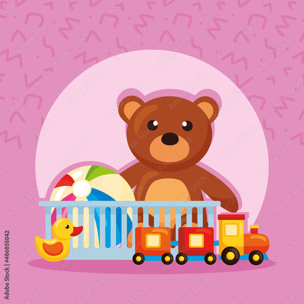 Naklejka premium bear and symbols