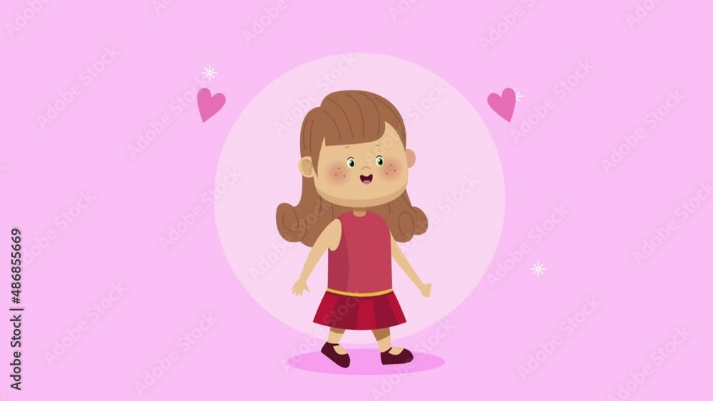 little lover girl with hearts character animation little lover girl with hearts character animation