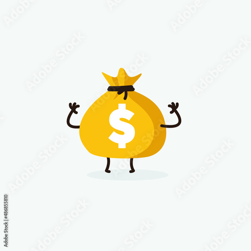 dollar sack character. money sack character