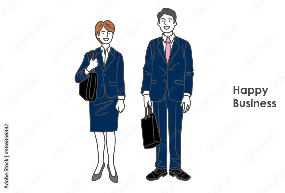 新入社員の若い男女