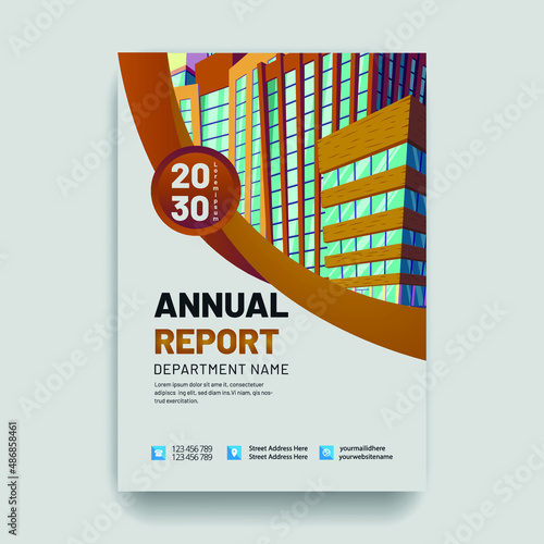 Business corporate annual report cover page design template