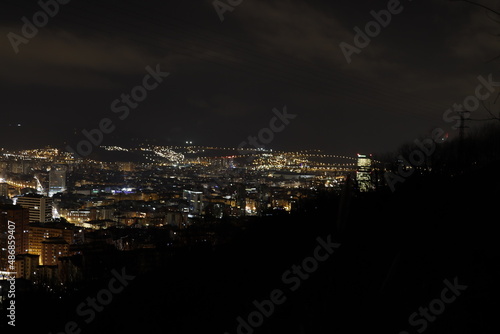 Bilbao seen from a hill at night