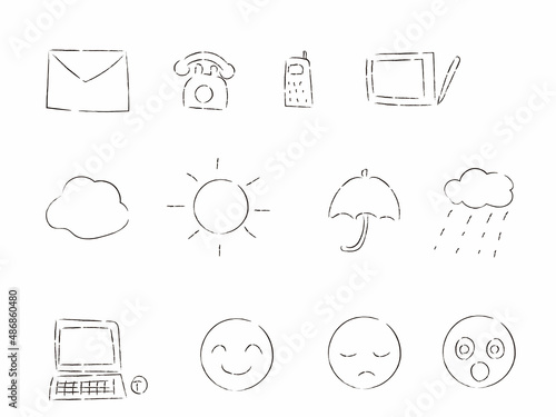 シンプルな手書きアイコンセット