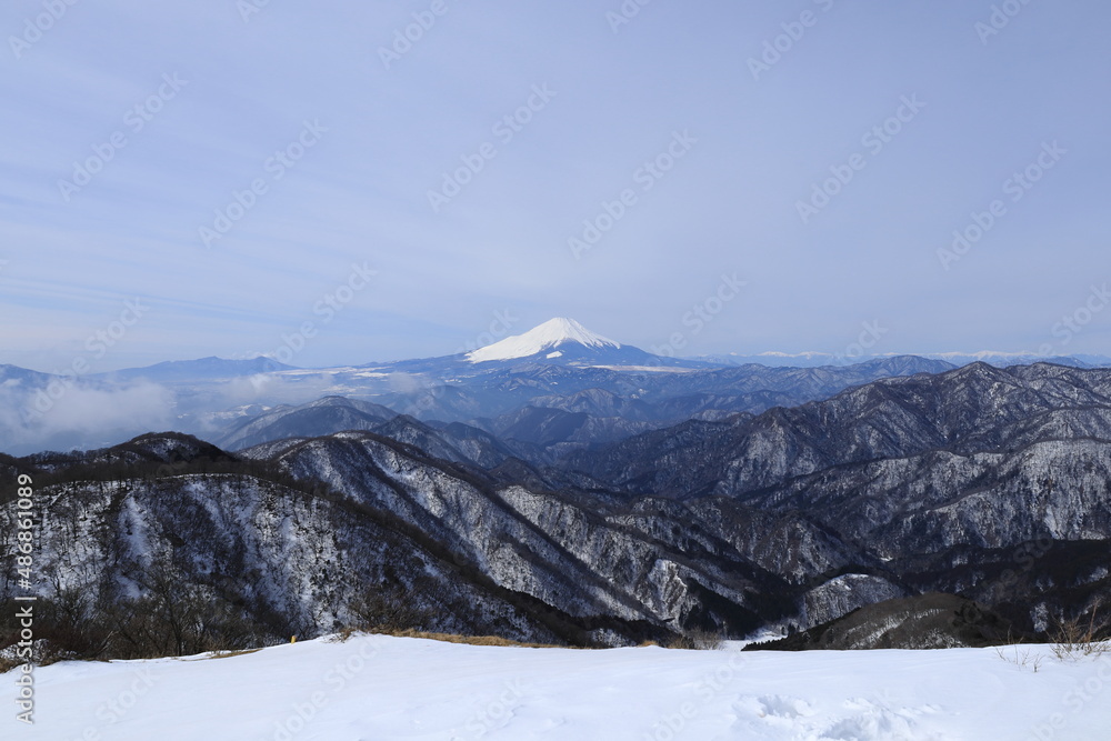 富士山と雪の丹沢