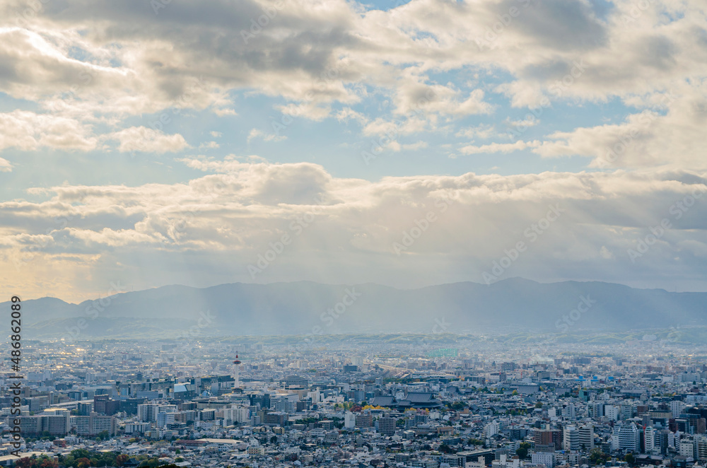 Obraz premium 京都市の都市風景
