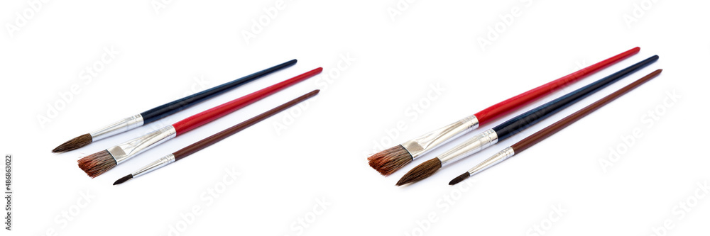 Set of paint brushes isolated on a white background Set of paint brushes isolated on a white background