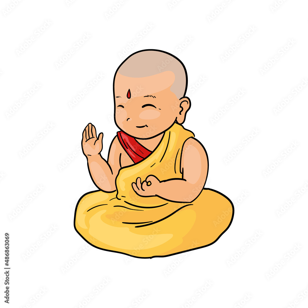 meditating monk design