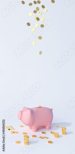 piggy bank and coins