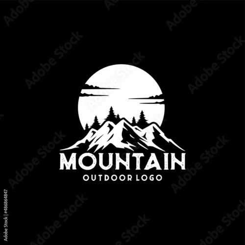 Mountain and outdoor adventure illustration logo vector 