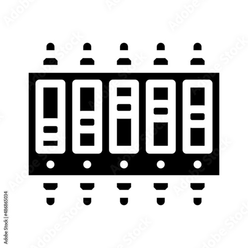 dip electronic glyph icon vector. dip electronic sign. isolated contour symbol black illustration