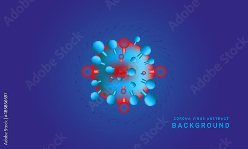 corona virus 2019-ncov flu outbreak, covid-19 3d banner illustration, microscopic view of floating influenza virus cells © imchamok