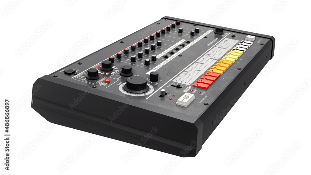 retro drum machine 3D illustration retro drum machine 3D illustration