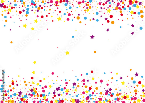 Pink Cartoon Circle Background. Vector Dot Illustration. Purple Confetti Graduation Decoration. Event Star Illustration.