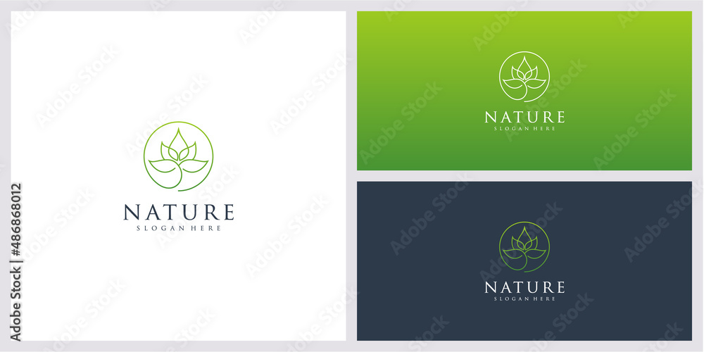 Minimalist elegant leaf with line art style Minimalist elegant leaf with line art style