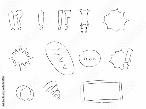 シンプルな手書きアイコンのセット2