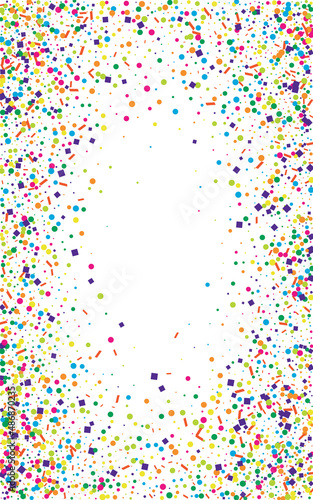 Colorful Circle Background White Vector. Element Decoration Illustration. Bright Shrovetide. Multicolored Geometric Abstract. Polka Event Texture.