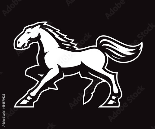 A black and white vector Mustang logo