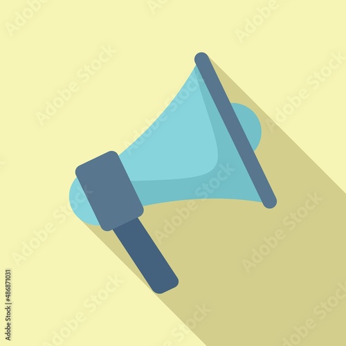 Auction megaphone icon flat vector. Judge process