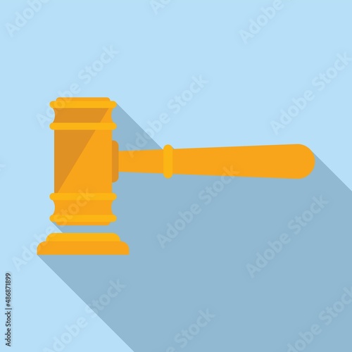 Auction gavel icon flat vector. Sell price