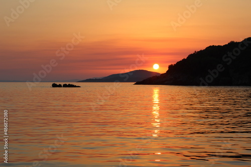 sunset in the sea