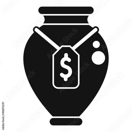 Vase auction icon simple vector. Business price