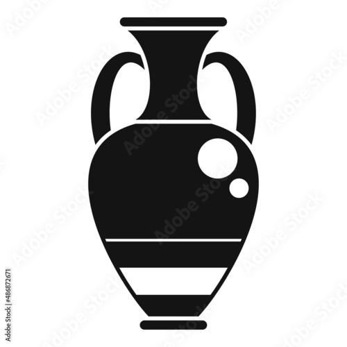 Ancient vase auction icon simple vector. Sell price