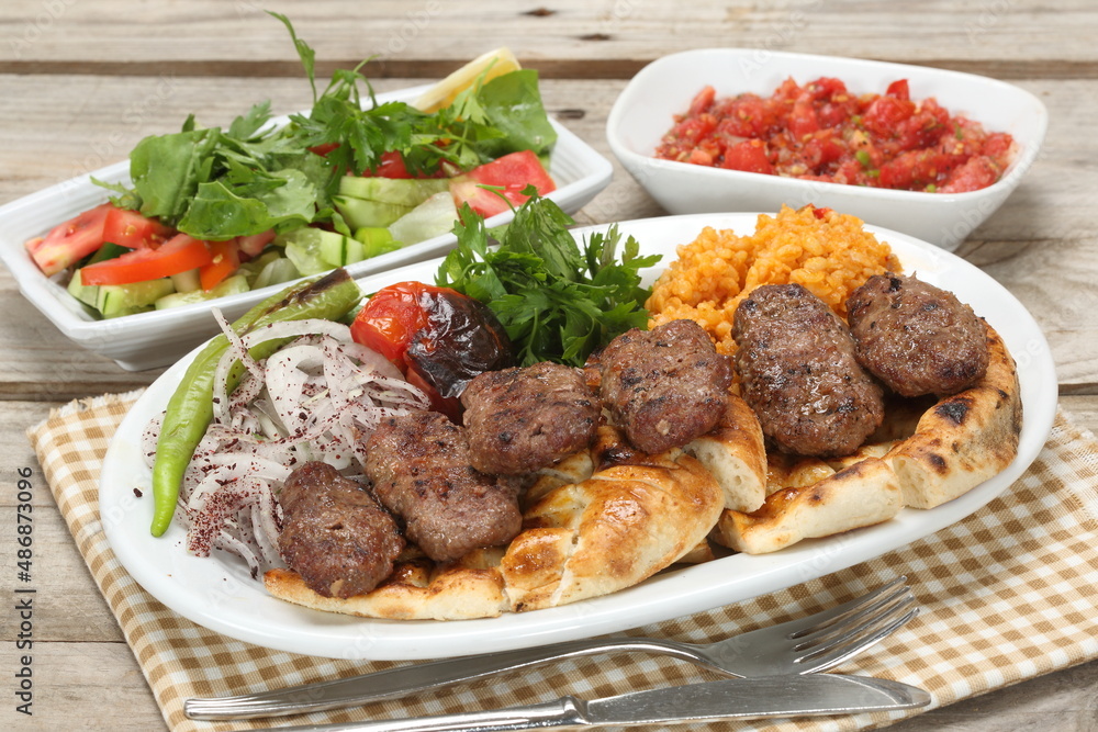 turkish grilled meatballs with minced lamb meat ızgara köfte