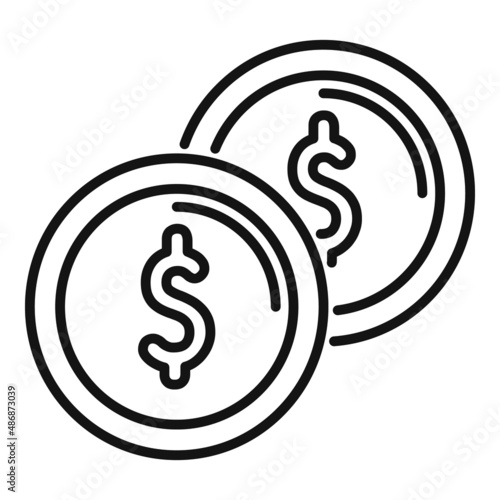 Gold coin auction icon outline vector. Competition process