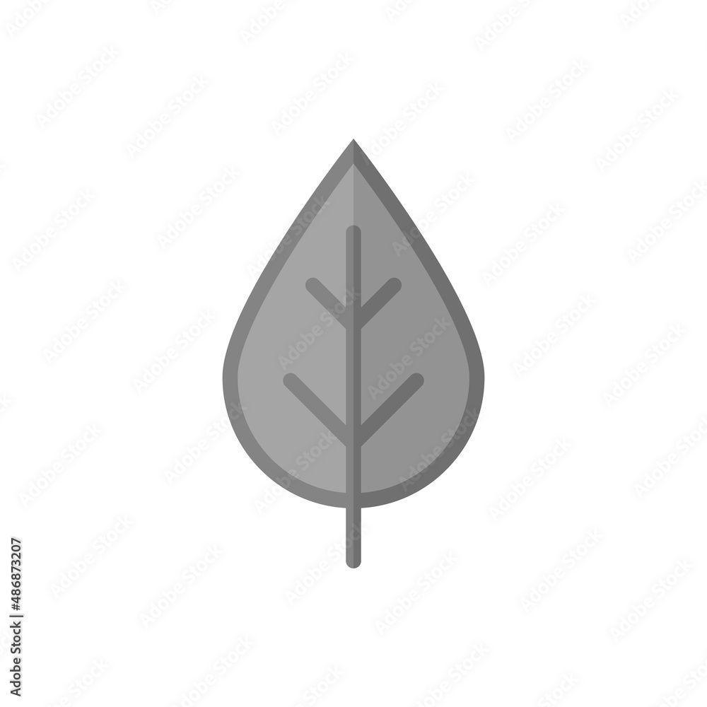Leaf grey flat vector icon Leaf grey flat vector icon