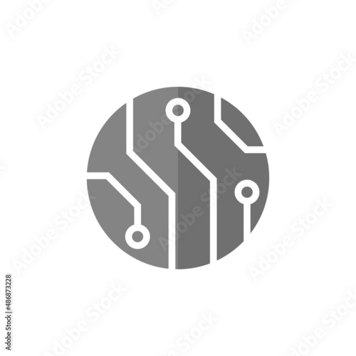 Circuit grey flat vector icon