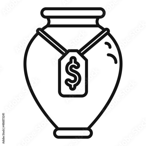 Vase auction icon outline vector. Business price